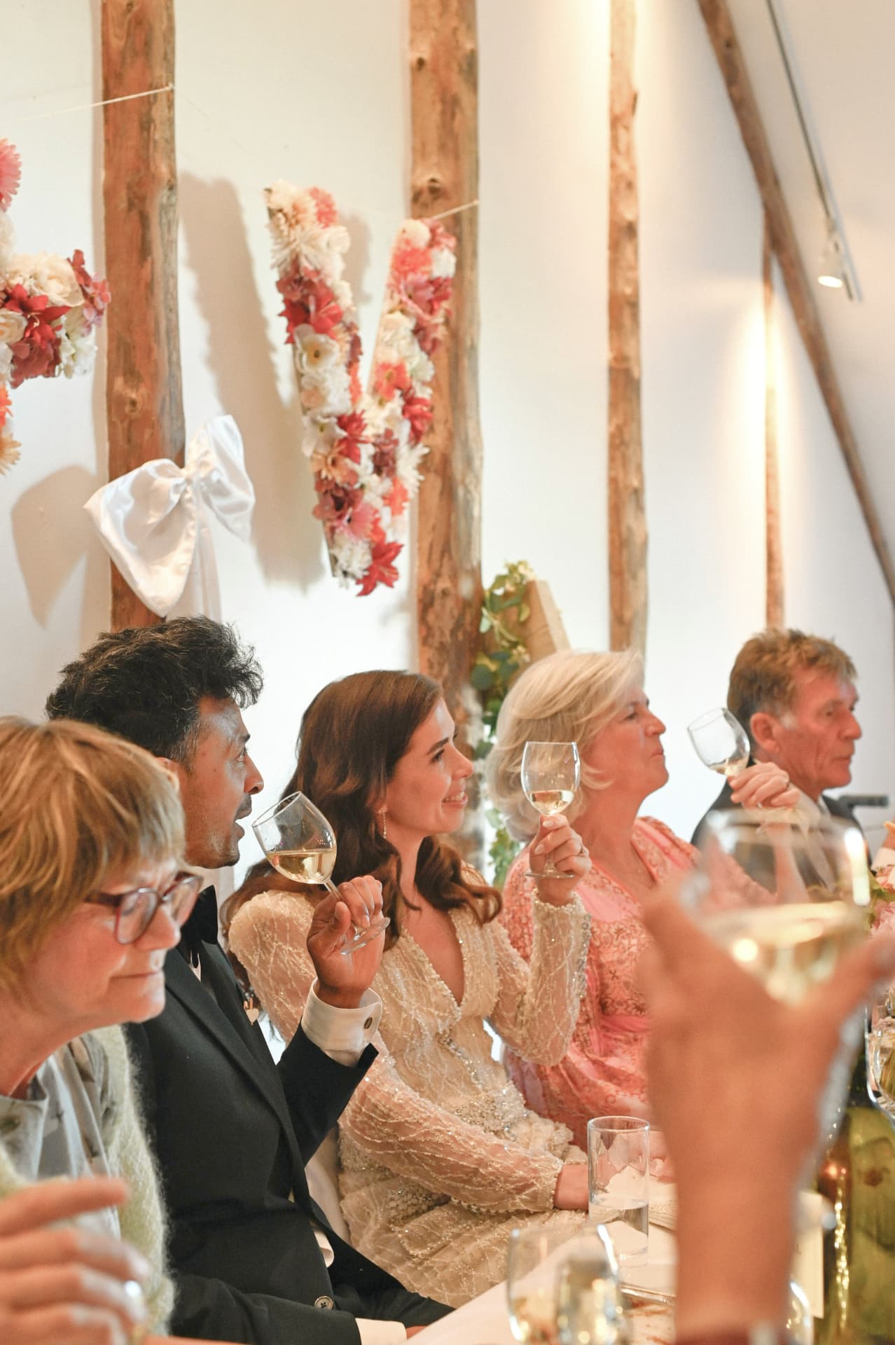 Toasts during the barn reception
